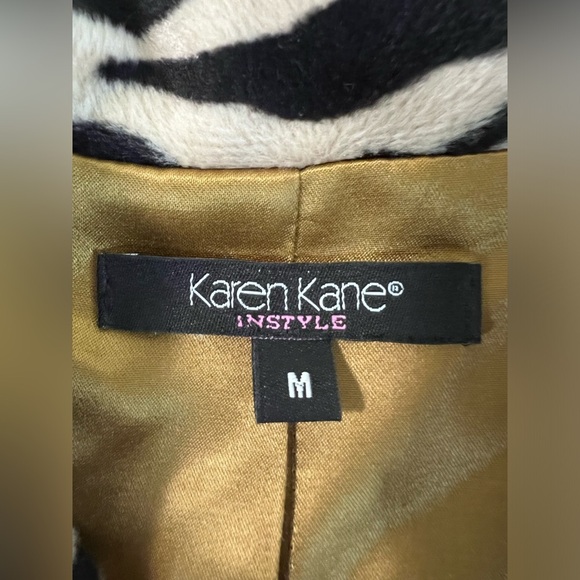 VTG KAREN KANE INC. LIFESTYLE Women’s Brown Tiger Print Long Line Jacket Sz M - Picture 7 of 14